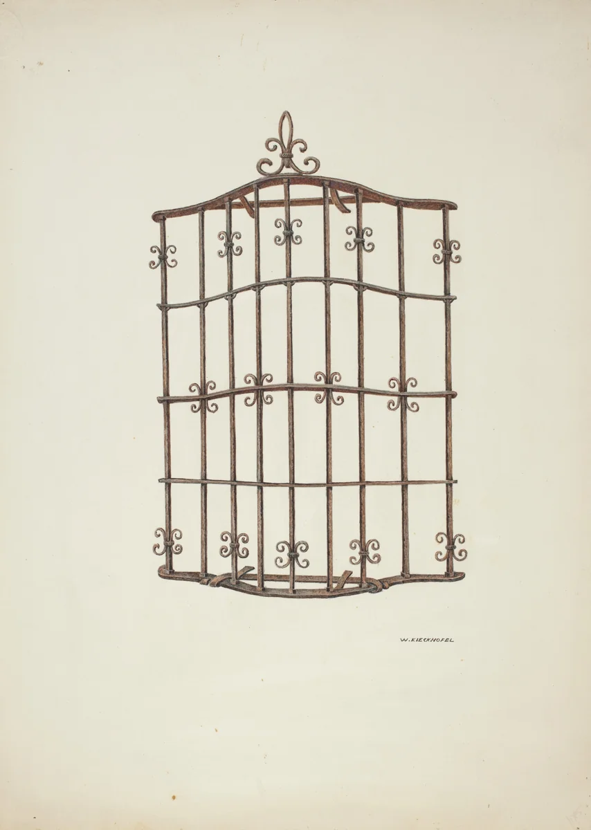 Iron Grille by William Kieckhofel, index of american design, 1941