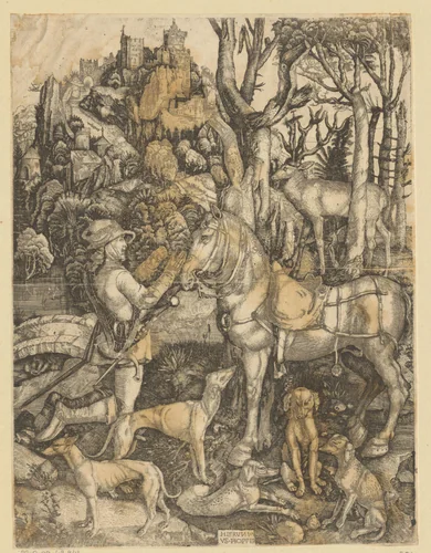 Heilige Eustachius by Unknown, print, 1525-1550