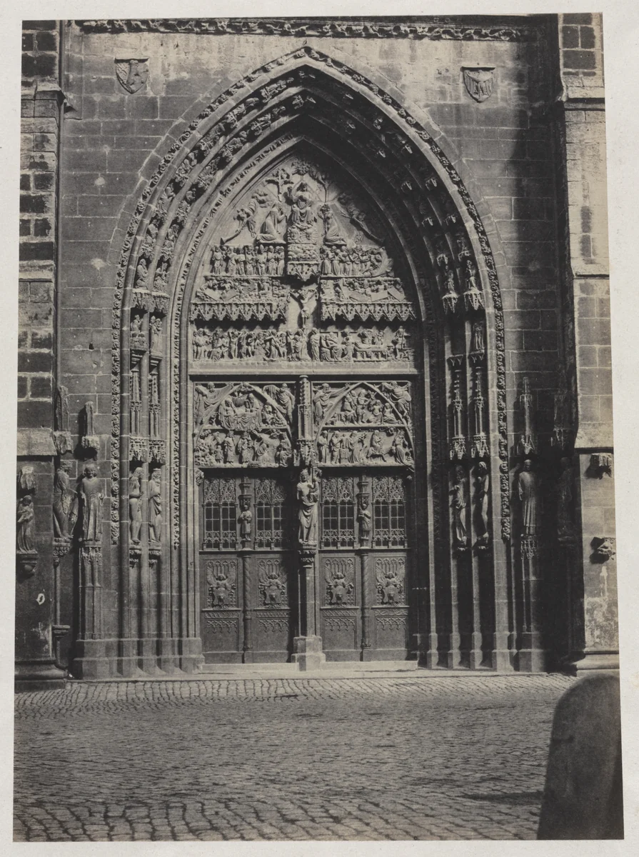 Entrance, St. Lorenz Cathedral, Nuremberg by Schrag, photograph, 1855-1860