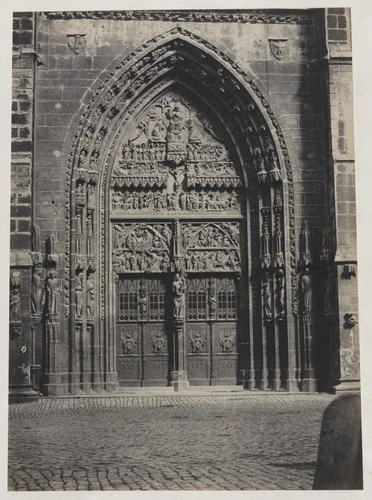 Entrance, St. Lorenz Cathedral, Nuremberg by Schrag, photograph, 1855-1860
