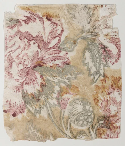 Sheet with floral pattern by anonymous, print, 1700-1800