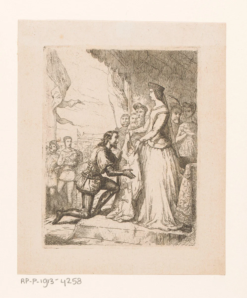 Bruno als overwinnaar van het steekspel by Johan Bernhard Wittkamp, print, 1857