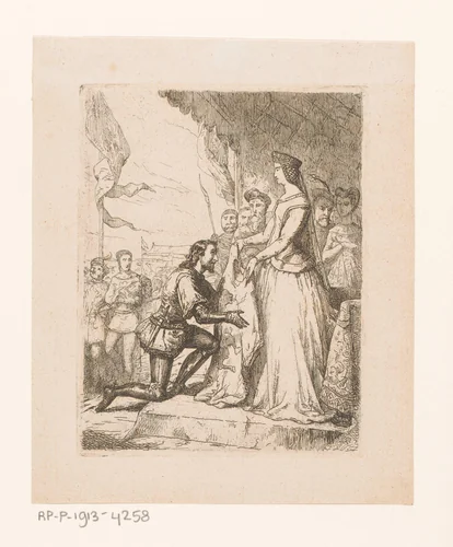 Bruno als overwinnaar van het steekspel by Johan Bernhard Wittkamp, print, 1857