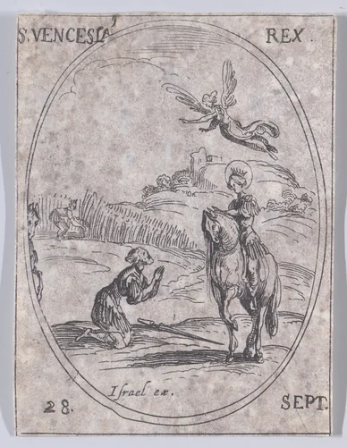 S. Wenceslas, roi (St. Wenceslaus, King), September 28th, from "Les Images De Tous Les Saincts et Saintes de L'Année" (Images of All of the Saints and Religious Events of the Year) by Jacques Callot, print, 1636