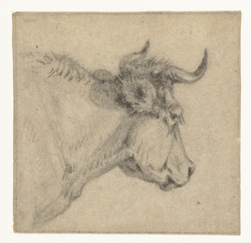 Runderkop by Jan Dasveldt, drawing, 1780-1855