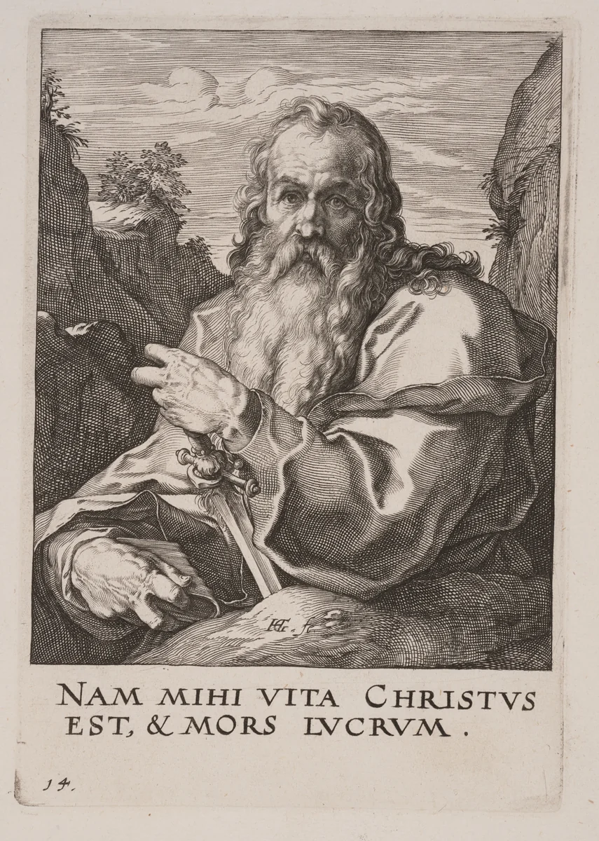St Paul, from Christ, the Apostles and St Paul with the Creed by Hendrick Goltzius, print, 1589