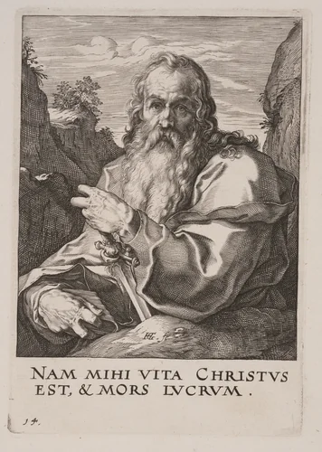 St Paul, from Christ, the Apostles and St Paul with the Creed by Hendrick Goltzius, print, 1589