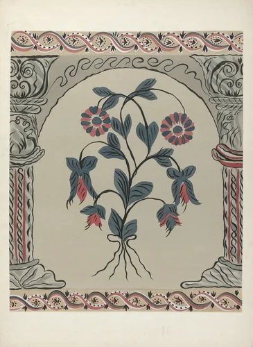 Fragment of Wall Decoration by Michael Lauretano, index of american design, 1940