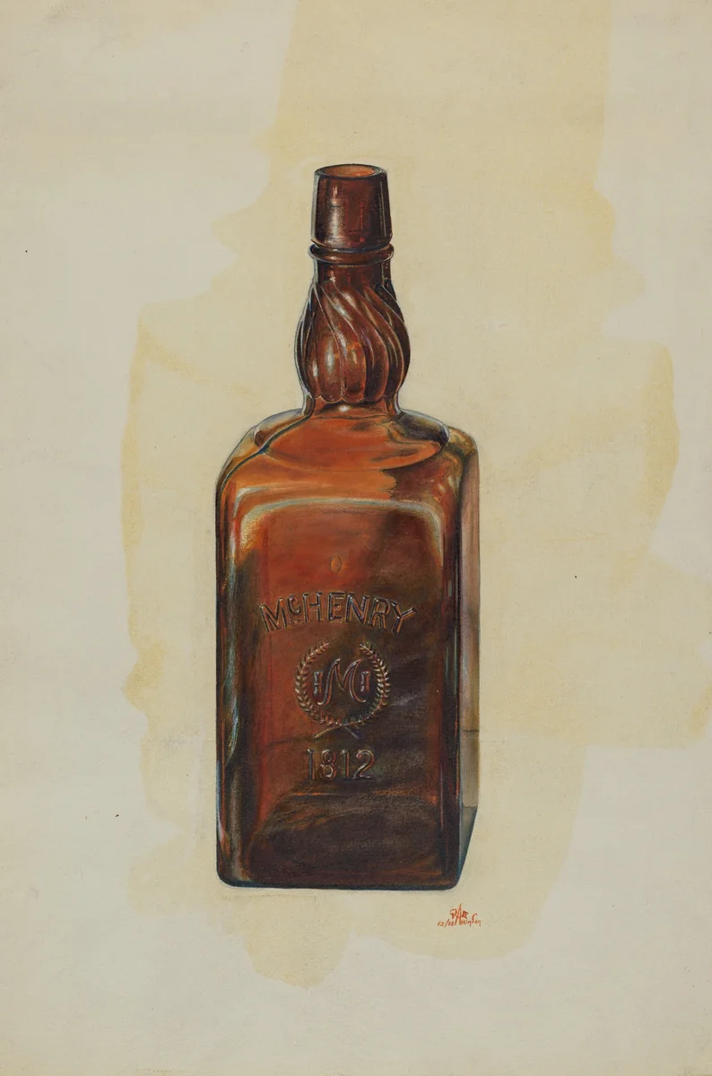 McHenry Bottle by Ralph Atkinson, index of american design, 1938