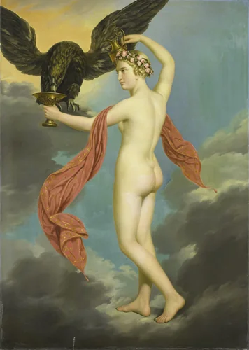 Hebe with Jupiter in the Guise of an Eagle by Gustav-Adolphe Diez, painting, 1820-1826