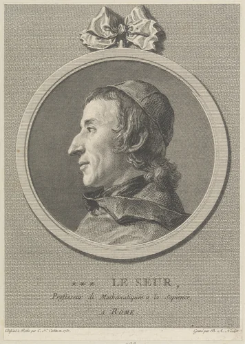 Le Seur, Professeur de Mathématiques á la Sapience, a Rome by Charles Nicolas Cochin II, print, 1750