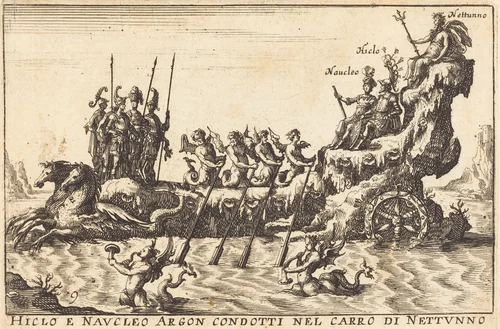 Hiclo e Naucleo Argon condotti nel carro di Nettuno by Balthasar Moncornet
Remigio Cantagallina, print, 1600-1668