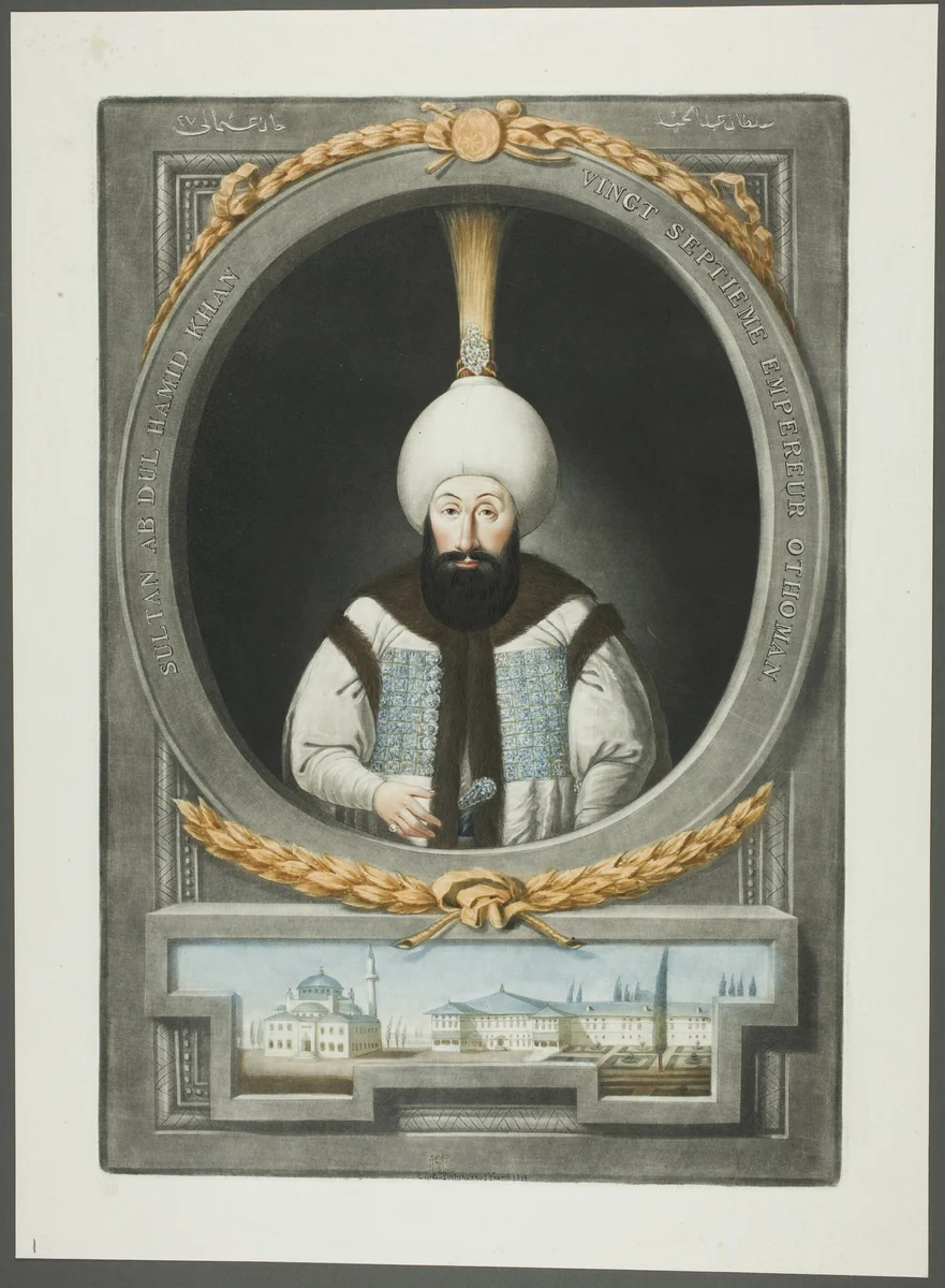 Abdul Hamid Khan, from Portraits of the Emperors of Turkey by John Young, print, 1815