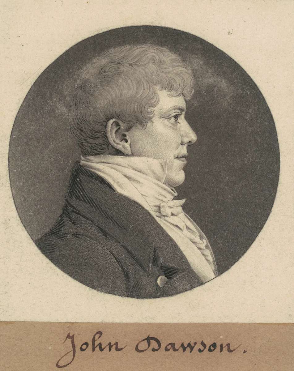 John Dawson by Charles B. J. Févret de Saint-Mémin, print, 1809