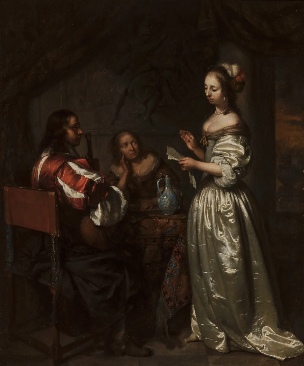 Company Making Music by Caspar Netscher, painting, 1665