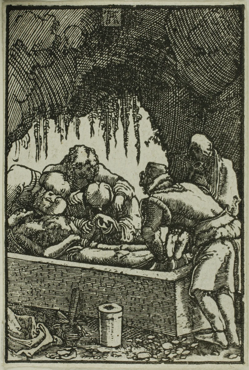 The Entombment, from The Fall and Redemption of Man by Albrecht Altdorfer, print, 1510-1518