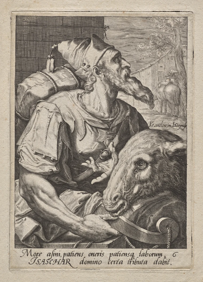 Plate 6: Isaachar by Jacob de Gheyn II, print, 1584-1594