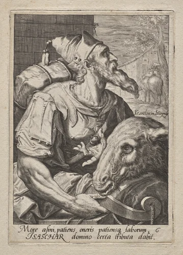 Plate 6: Isaachar by Jacob de Gheyn II, print, 1584-1594