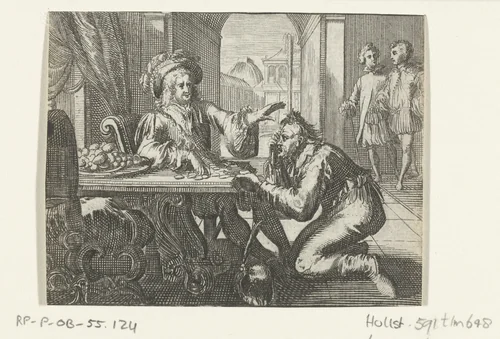 Illustratie voor Le paysan uit Contes et nouvelles van Fontaine by Romeyn de Hooghe, print, 1685
