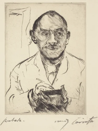 Selbstbildnis (Self-Portrait) by Lovis Corinth, print, 1915
