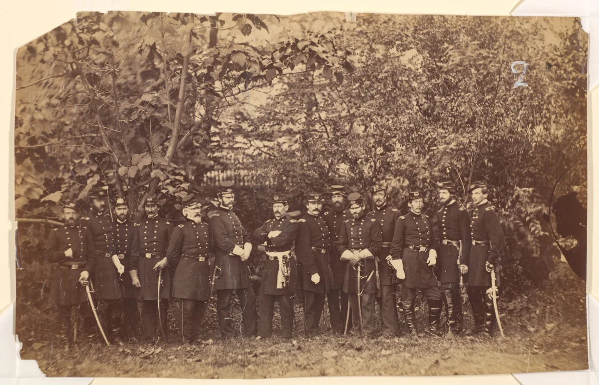 General McClellan and Staff by Alexander Gardner, photograph, 1858-1868