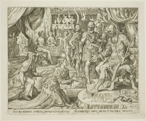 Judith Presented to Holofernes, plate five from The Story of Judith and Holofernes by Philip Galle, print, 1564