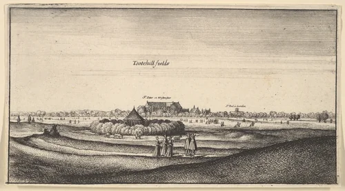 Tootehill fields (Tothill Fields, London) by Wenceslaus Hollar, print, 1643-1644