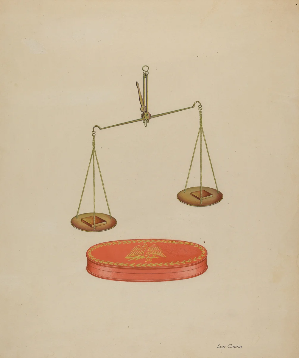 Shaker Scales by Lon Cronk, index of american design, 1935-1942