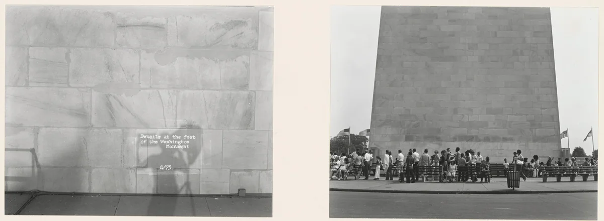 Details at the Foot of the Washington Monument by Robert Cumming, photograph, 1975