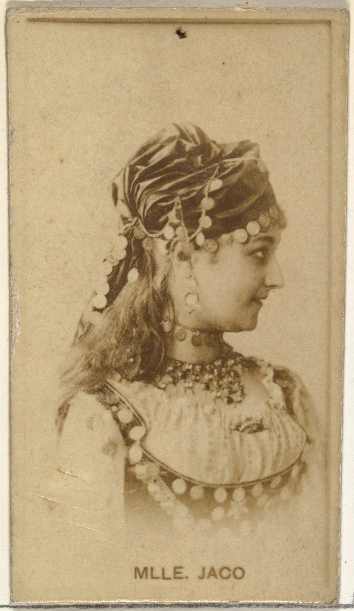 Mlle. Jaco, from the Actors and Actresses series (N145-8) issued by Duke Sons & Co. to promote Duke Cigarettes by W. Duke, Sons & Co., photograph, 1890-1895