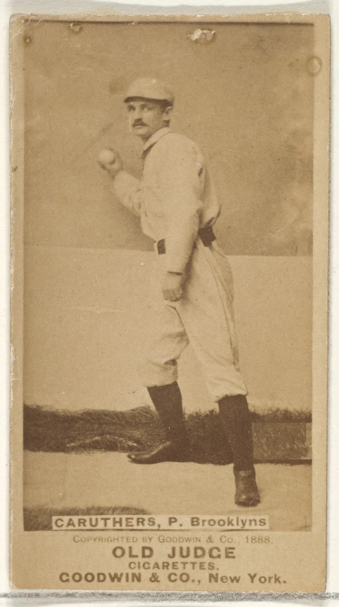 Caruthers, Pitcher, Brooklyn, from the Old Judge series (N172) for Old Judge Cigarettes by Goodwin & Company, photograph, 1888