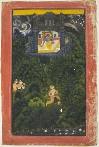 Abhisarika Nayika (Heroine Running to Meet her Lover) by India Rajasthan, painting, 1725-1775