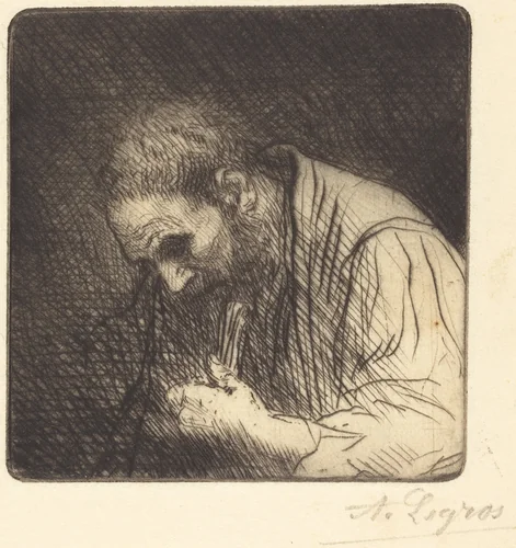 Poor Man (Pauvre homme) by Alphonse Legros, print, 1837-1911