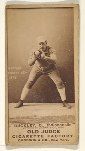 Buckley, Catcher, Indianapolis, from the Old Judge series (N172) for Old Judge Cigarettes by Goodwin & Company, photograph, 1888