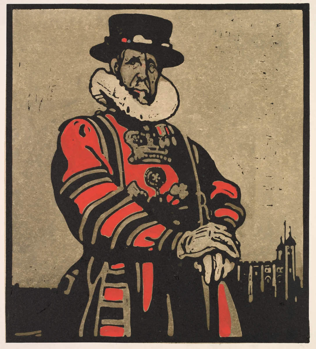 London Types: Beef-eater by William Nicholson, print, 1898