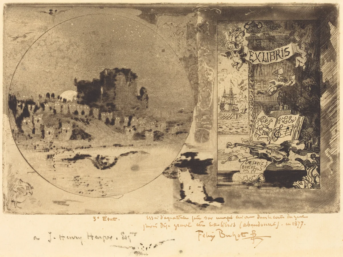 Le Château des hiboux (Castle of the Owls) by Félix-Hilaire Buhot, print, 1877-1887