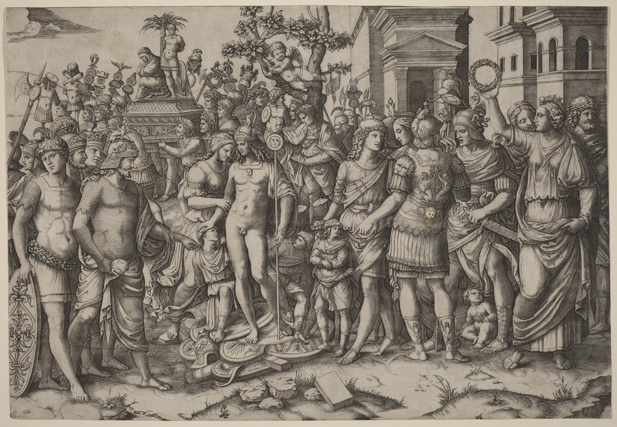 Triumph by Marcantonio Raimondi, print, 1480-1534
