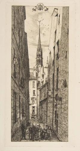 La Rue des Chantres (Rue des Chantres, Paris) by Charles Meryon, print, 1862