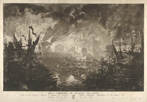 The Capture of Selinus by Hannibal by Louis Jean Desprez, print, 1755-1804