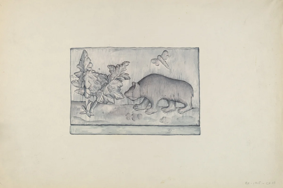 Relief Panel of Bear by Flora Merchant, index of american design, 1935-1942