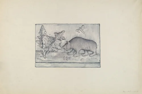 Relief Panel of Bear by Flora Merchant, index of american design, 1935-1942