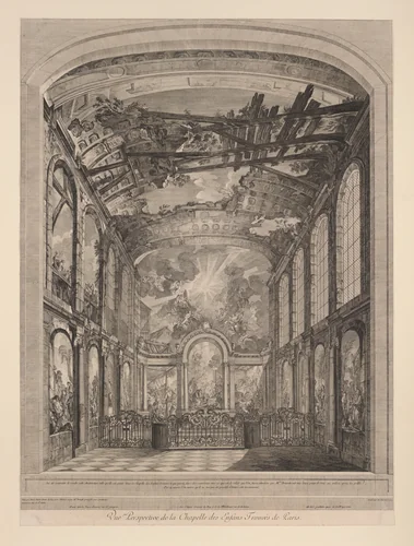 Interior view of the Enfants Trouvés by Etienne Fessard, print, 1759