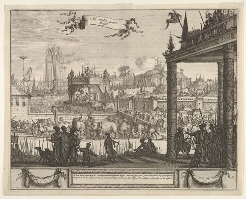 The Court of the Great Mogul ('t Hof vanden grooten Mogol) by anonymous, print, 1600-1700