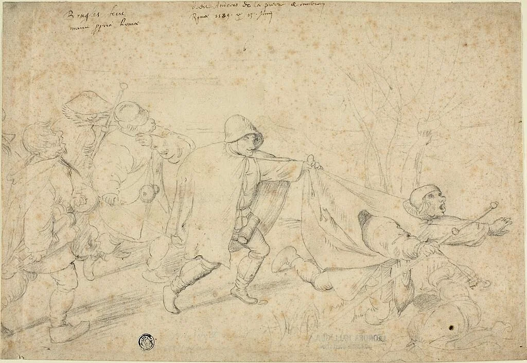 The Parable of the Blind by Andreas de la Prieur de Cambray, drawing, 1589