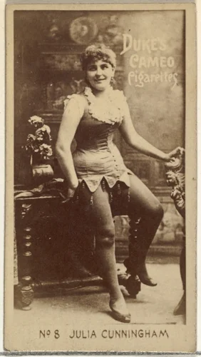 Card Number 8, Julia Cunningham, from the Actors and Actresses series (N145-4) issued by Duke Sons & Co. to promote Cameo Cigarettes by W. Duke, Sons & Co., photograph, 1880-1889