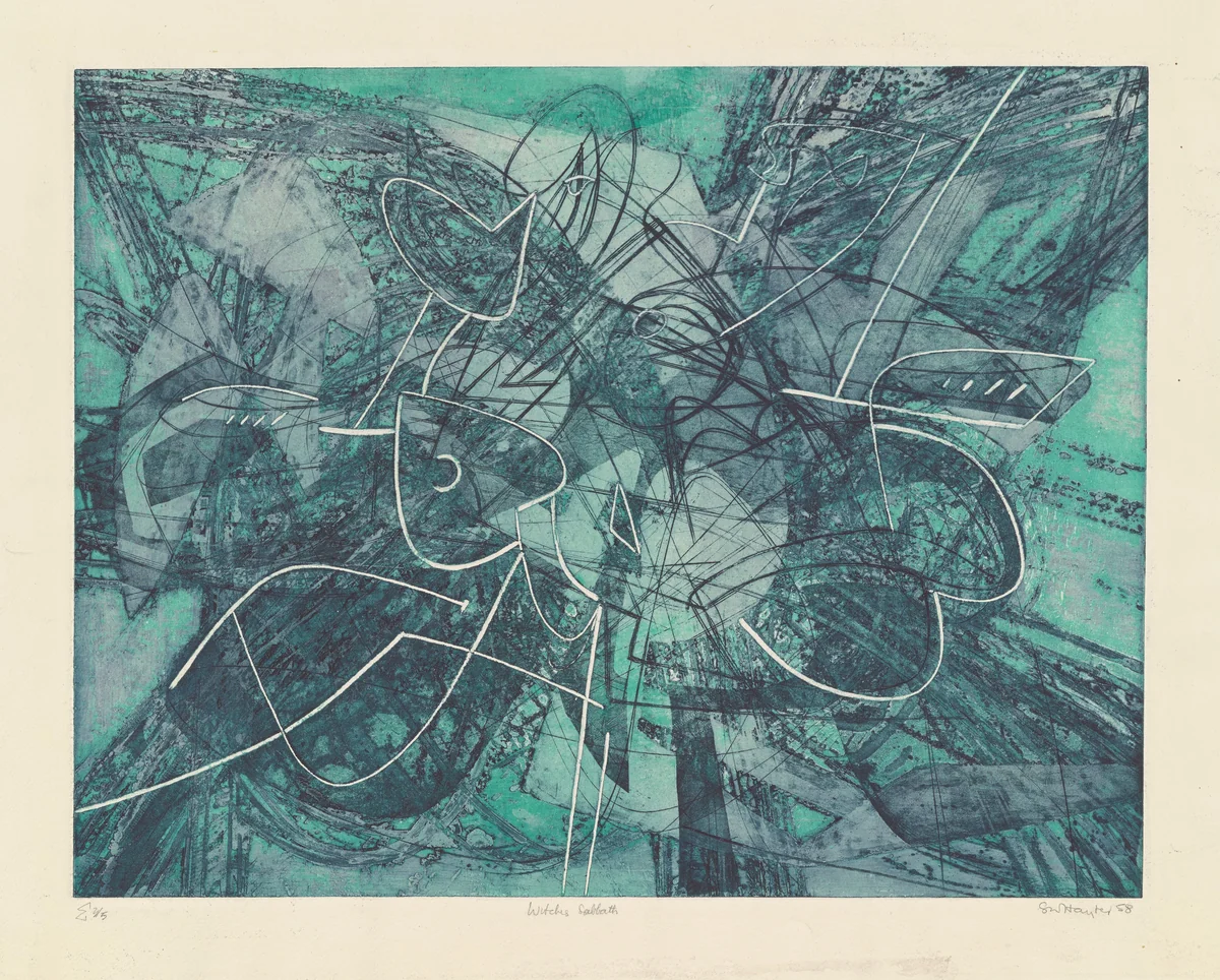 Witches' Sabbath by Stanley William Hayter, print, 1958