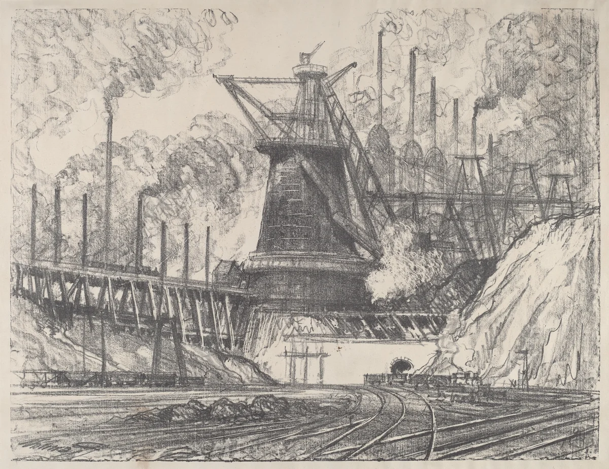 The Big Mill, Gary, Indiana by Joseph Pennell, print, 1915