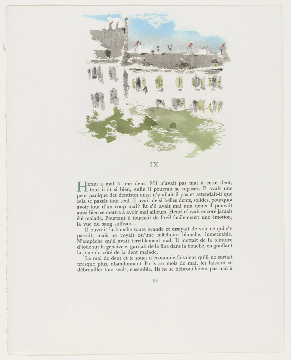 Headpiece (page 86) from Mille Regrets (A Thousand Regrets) by Christian Bérard, illustrated book, 1947