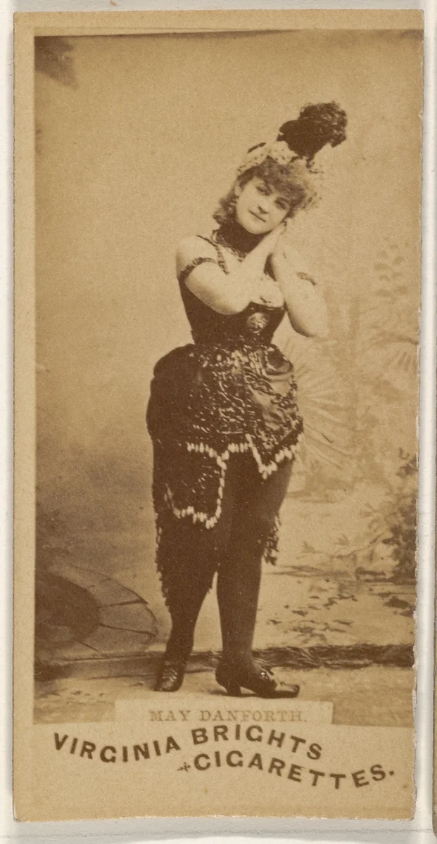 May Danforth, from the Actors and Actresses series (N45, Type 1) for Virginia Brights Cigarettes by Allen & Ginter, photograph, 1885-1891
