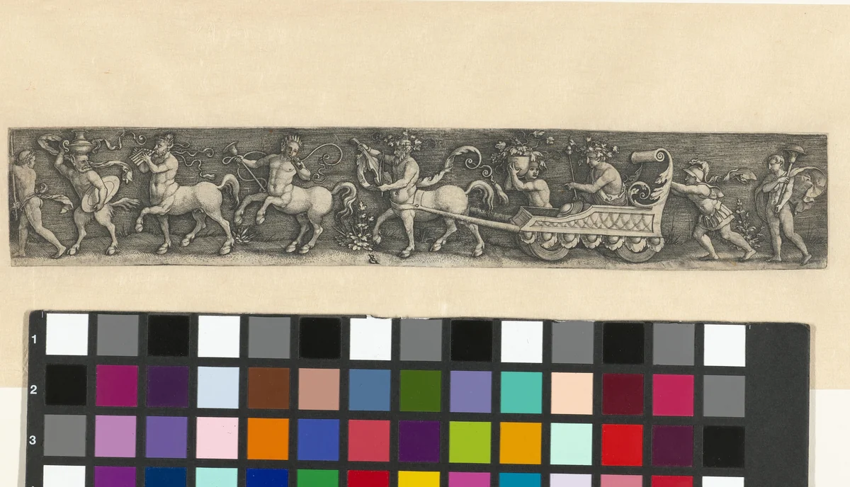 Triomftocht van Bacchus met saters by Unknown, print, 1537-1541